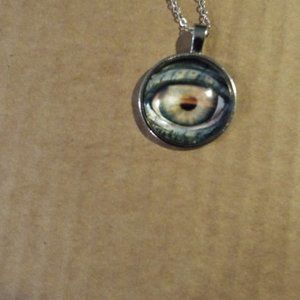 Dragon Eye Cabochon Glass Bronze Necklace